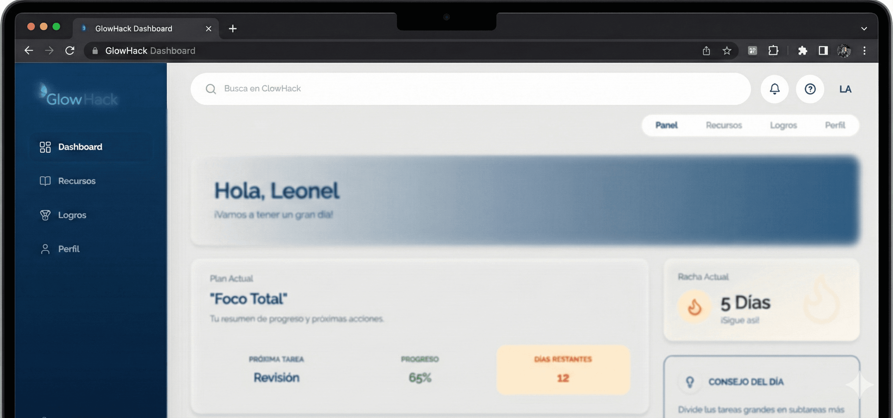 GlowHack Dashboard Preview